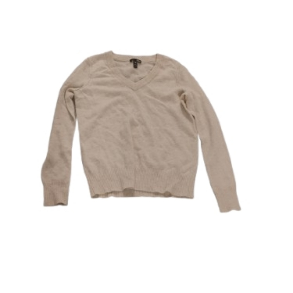 Aqua Cashmere Women's V Neck Cream Sweater Sz M